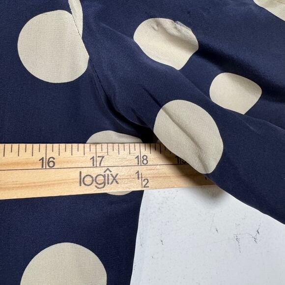 Vtg David Hayes Saks Fifth Avenue Women 6 Dress Blue Polka Dot Silk Shift Retro - Picture 12 of 15